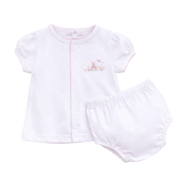 Magnolia Baby Bunny Basket Diaper Cover Set, Pink