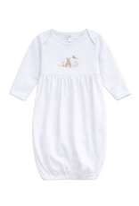 Magnolia Baby Bunny Basket Gathered Gown, Light Blue