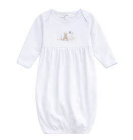 Magnolia Baby Bunny Basket Gathered Gown, Light Blue