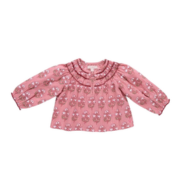 Pink Chicken Girls Ava Top, Pink Strawflower