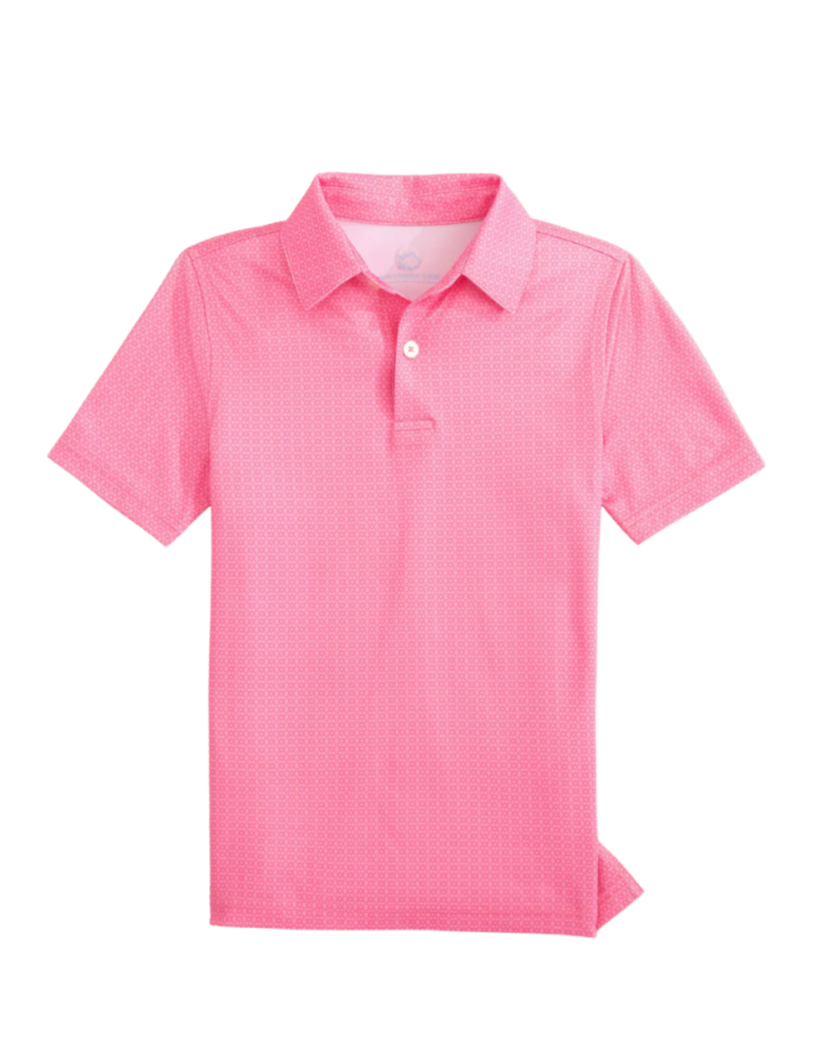 Southern Tide Driver Seaside Geo Printed Perf Polo, Sea Pink