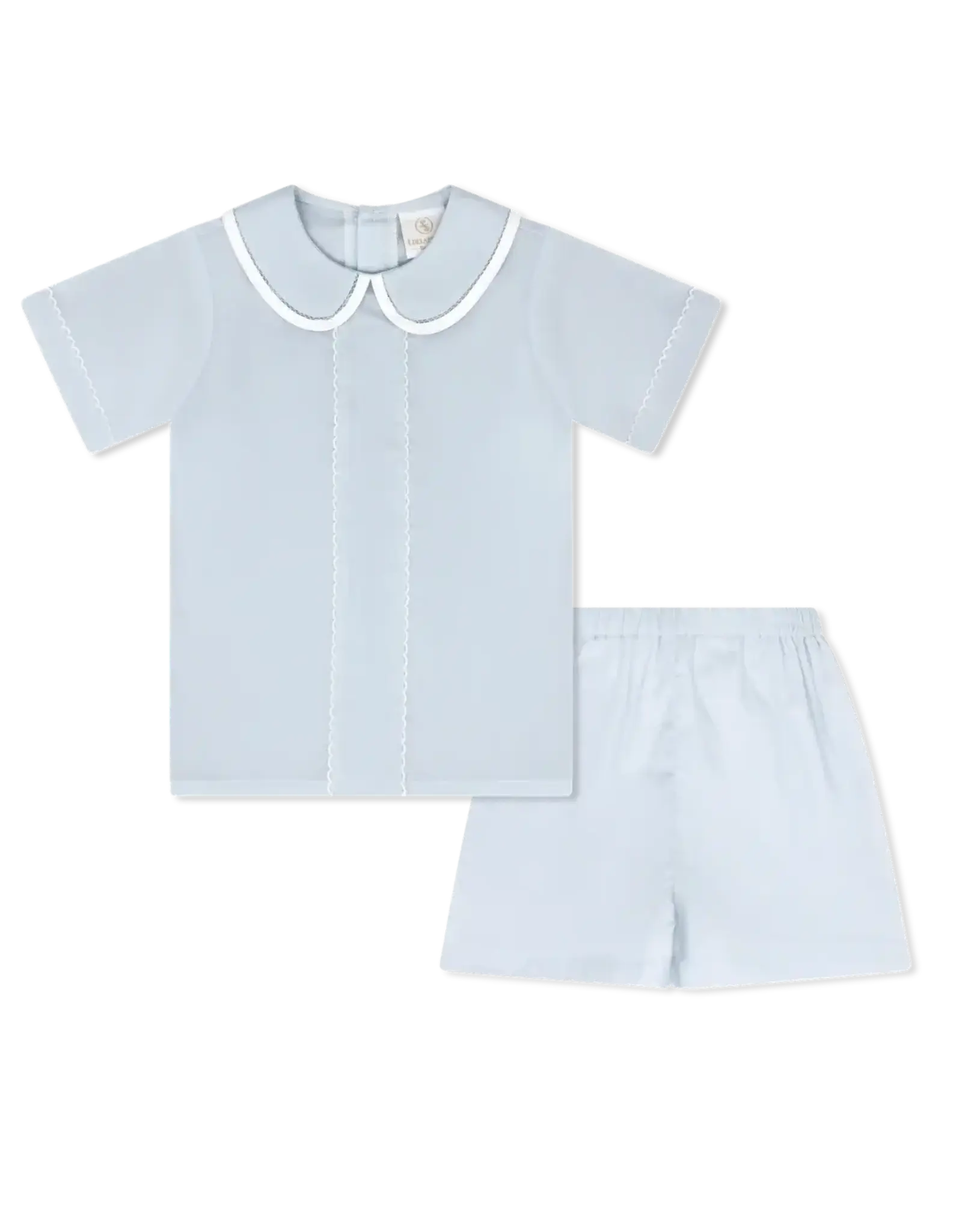 LullabySet Jonathan Short Set, Blessings Blue Batiste