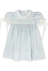 LullabySet Tiny Town Dress, Blessings Blue w/ Floral Emb