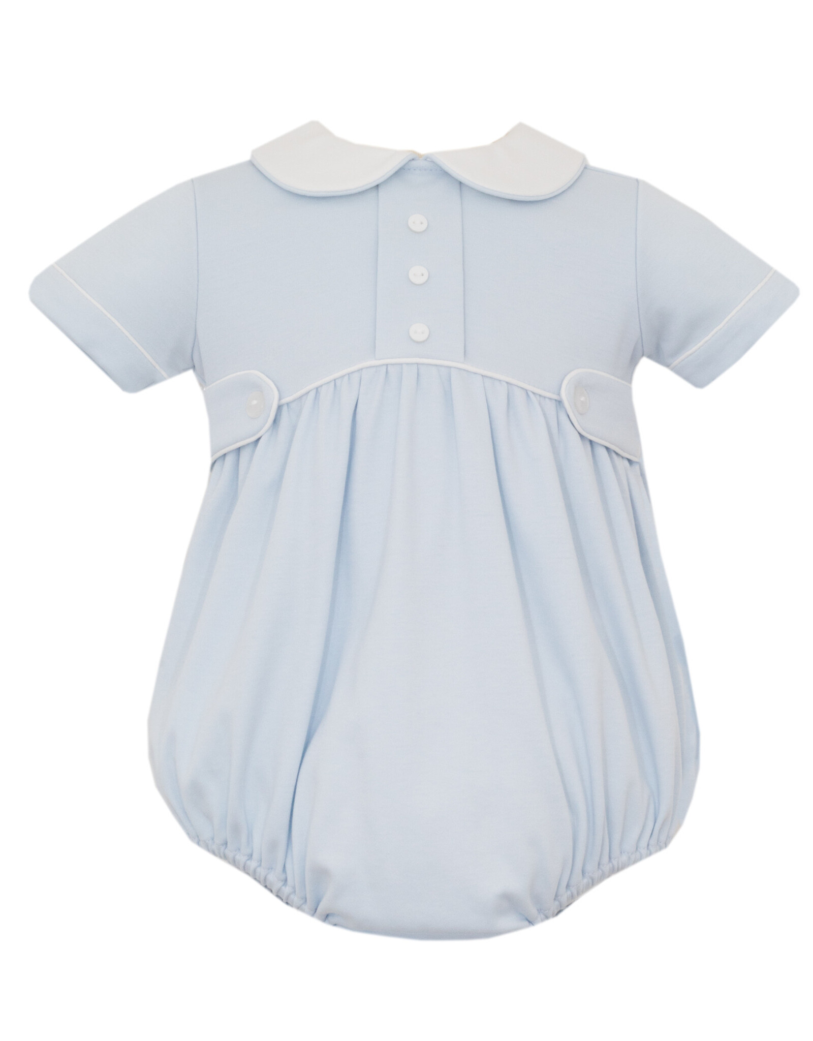 Petit Bebe Lt Blue Stripe Boy Strap Bubble