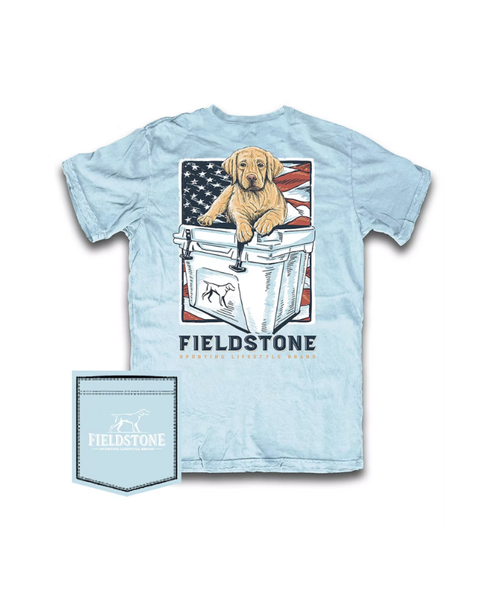 Fieldstone Cooler Puppy T-shirt, Chambray