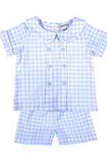 Ishtex Blue Gingham Short Set