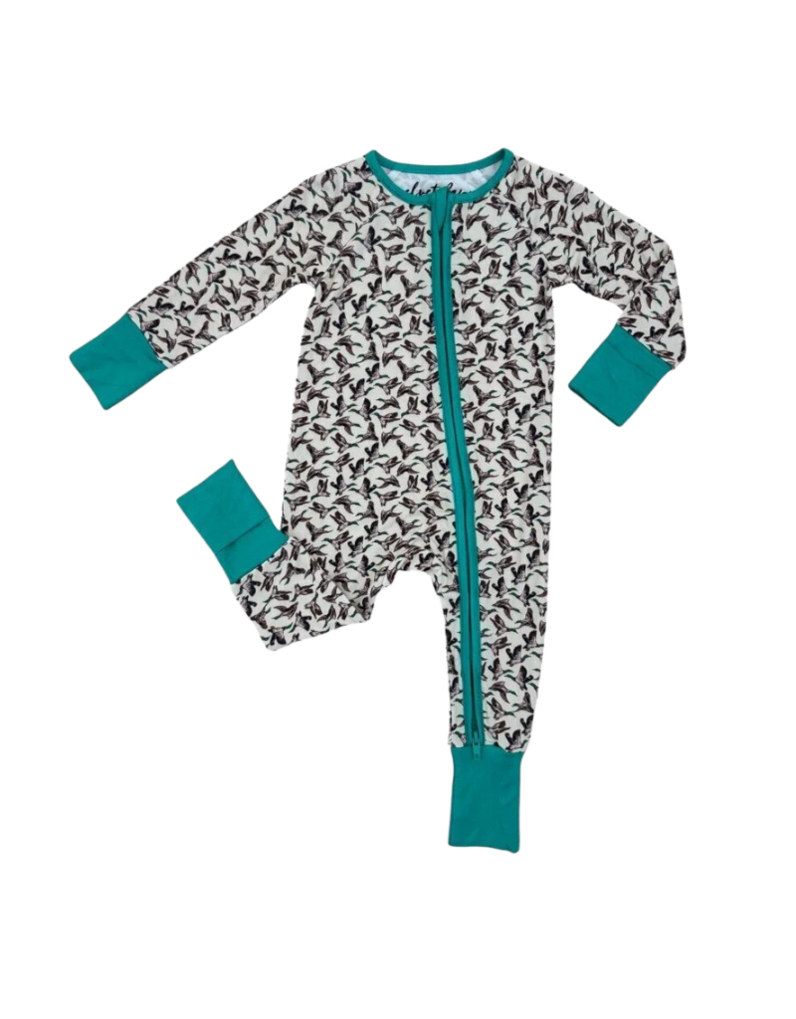Velvet Fawn Bamboo Zipper Pajama, Delta Wings
