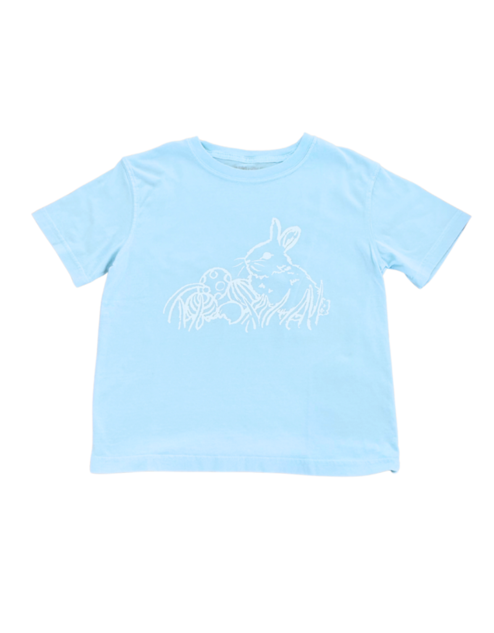 Mustard & Ketchup Light Blue Easter Bunny Short Sleeve Shirt