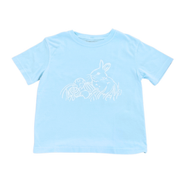 Mustard & Ketchup Light Blue Easter Bunny Short Sleeve Shirt