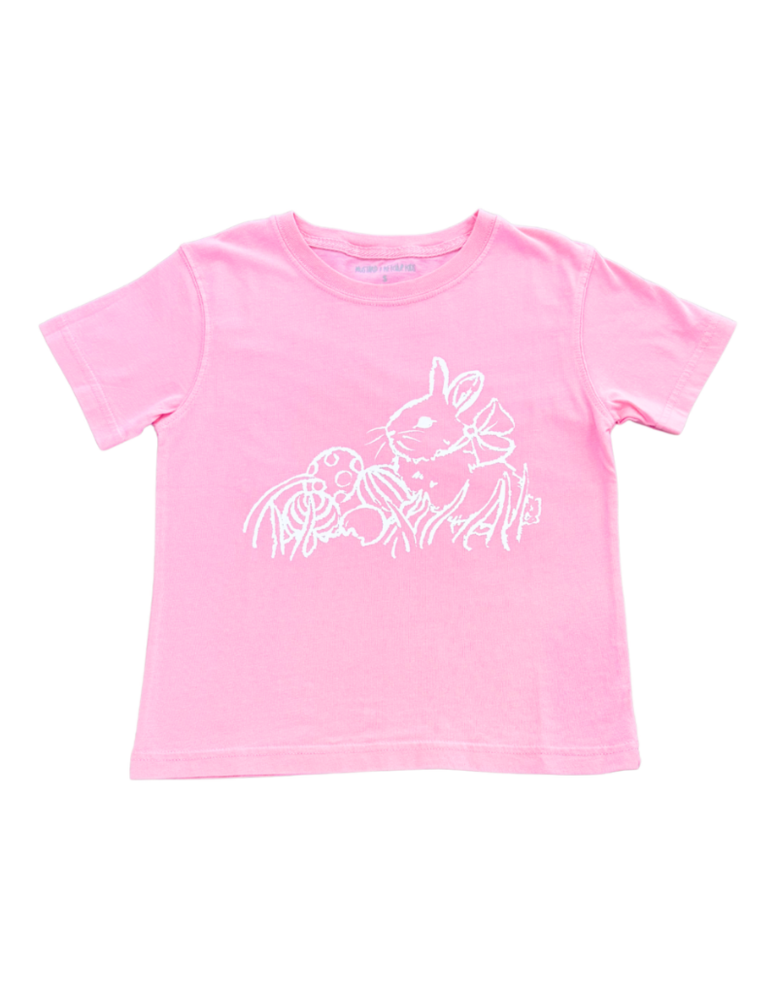 Mustard & Ketchup Light Pink Easter Bunny Short Sleeve Shirt