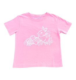 Mustard & Ketchup Light Pink Easter Bunny Short Sleeve Shirt
