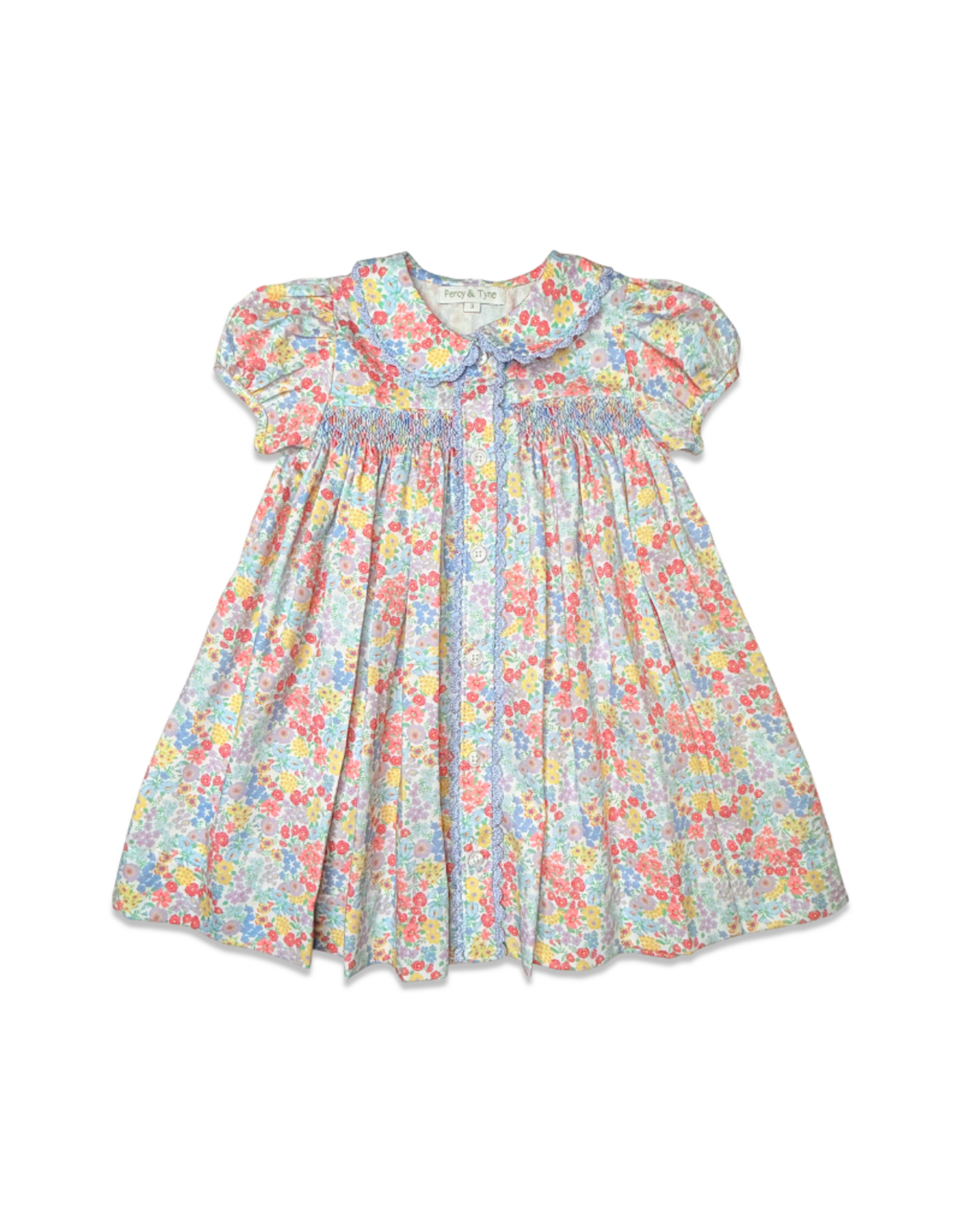 Percy & Tyne Smocked Placket Dress, Churchill Floral