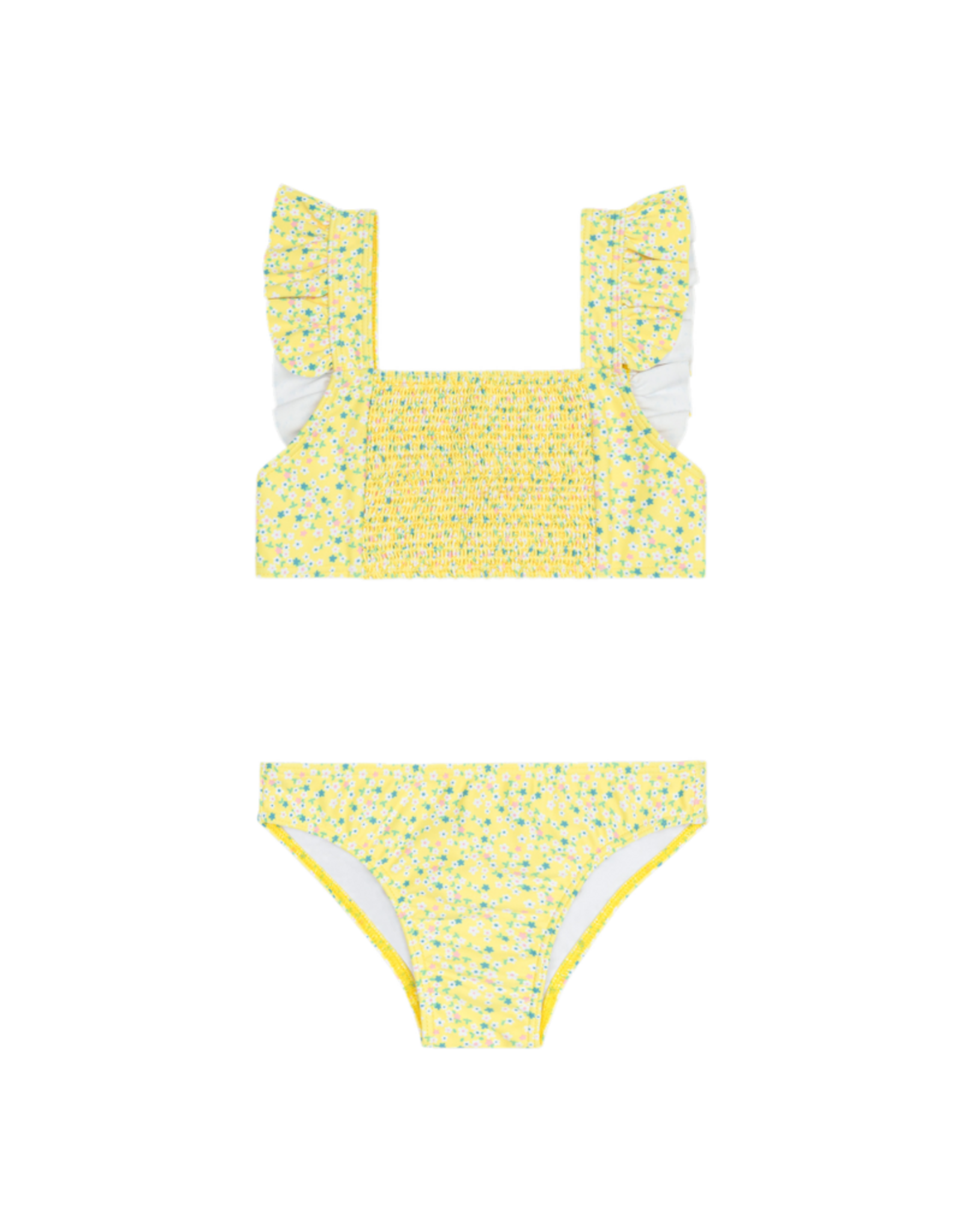 Minnow Petite Fleur Smocked Ruffle Strap Bikini