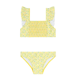 Minnow Petite Fleur Smocked Ruffle Strap Bikini