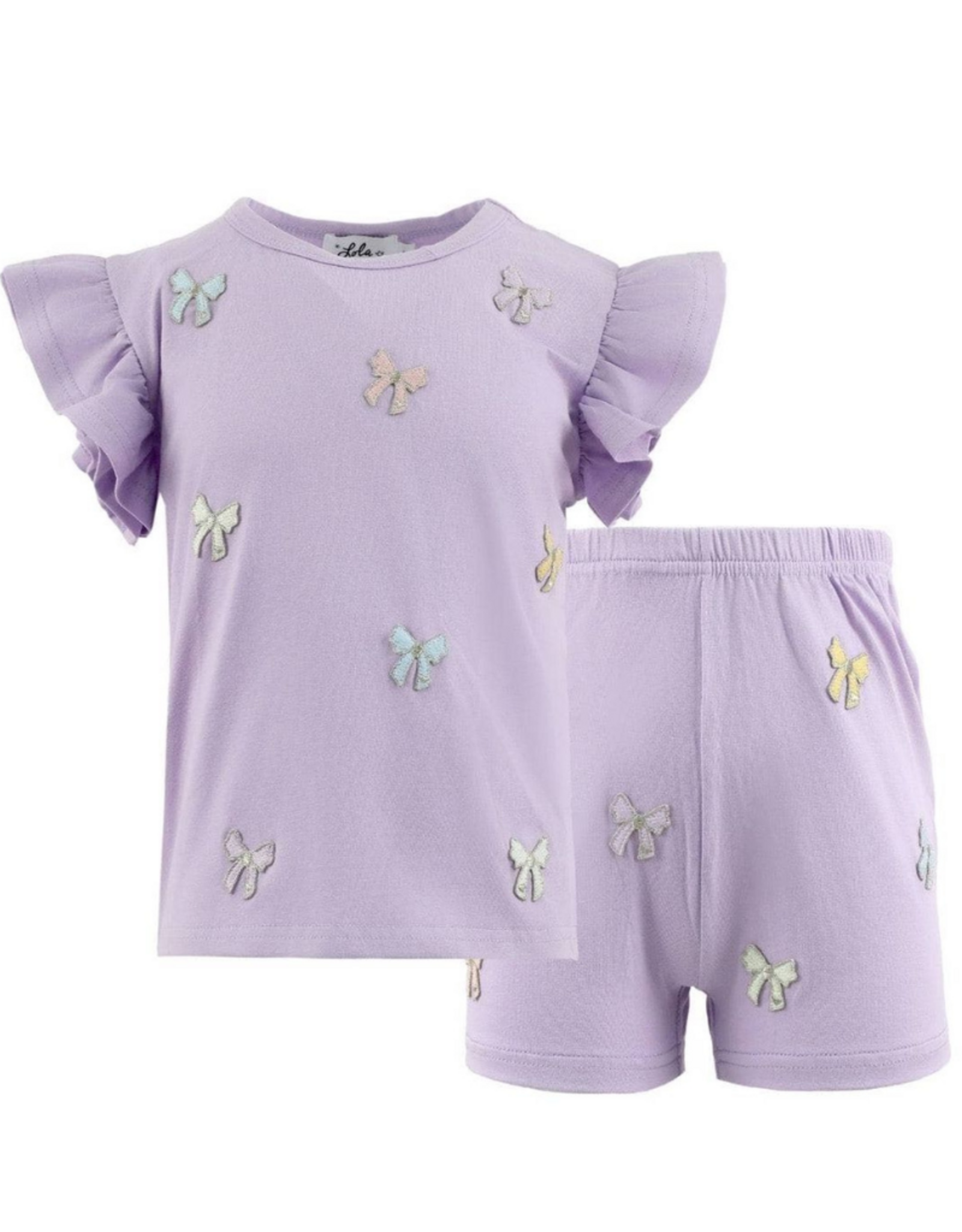 Lola and the Boys Lavender Pretty Bows Short Set