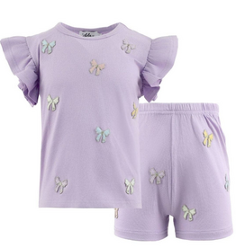 Lola and the Boys Lavender Pretty Bows Short Set