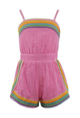 Lola and the Boys Pink Rainbow Summer Romper