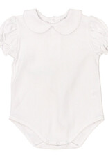 The Bailey Boys Short Sleeve White Knit Girls Peter Pan Onesie