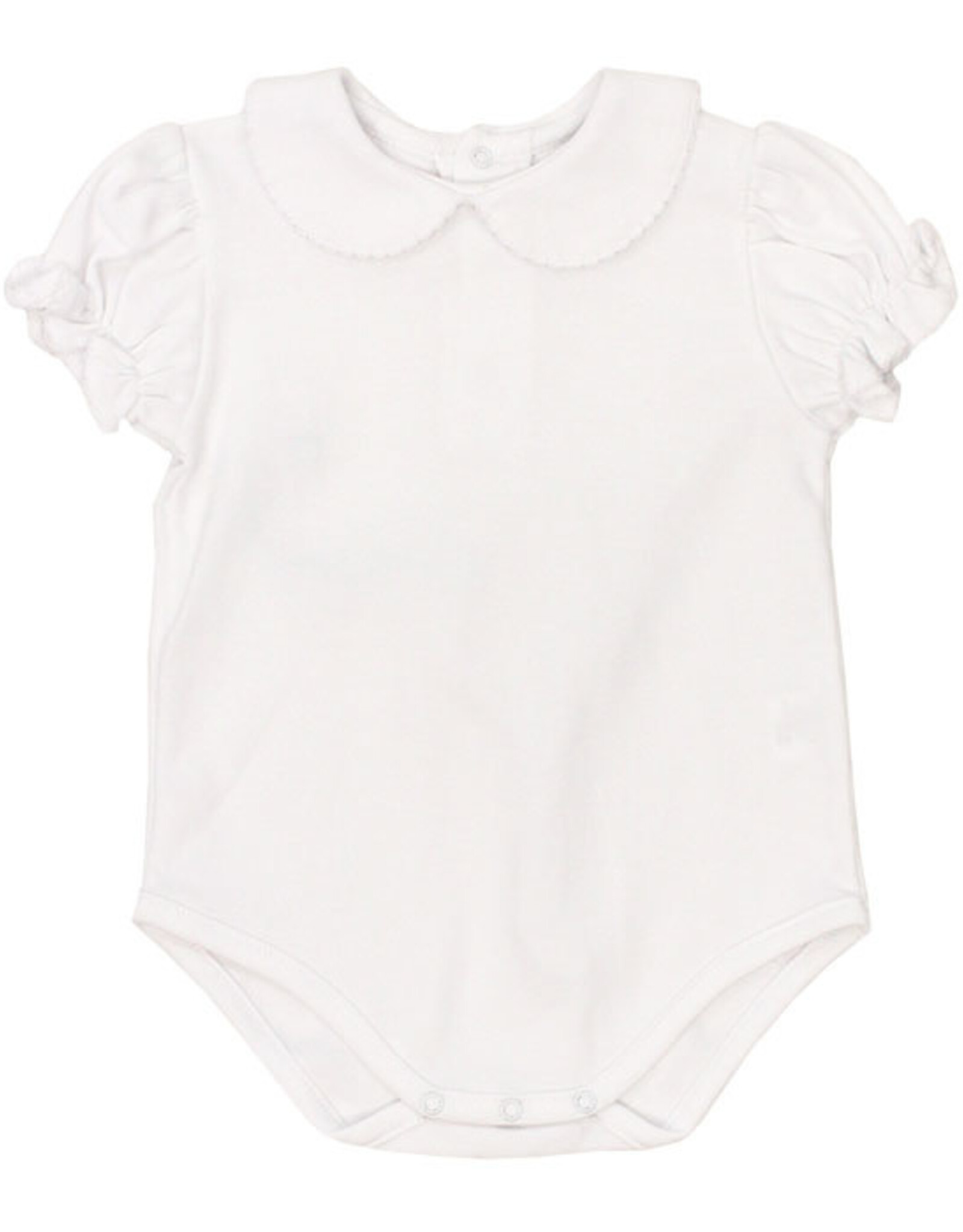 The Bailey Boys Short Sleeve White Knit Girls Peter Pan Onesie