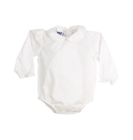 The Bailey Boys Long Sleeve White Woven Girls Peter Pan Onesie