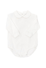 The Bailey Boys Long Sleeve White Knit Boys Peter Pan Onesie