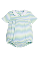 Little English Pleated Peter Pan Bubble, Greenview Stripe
