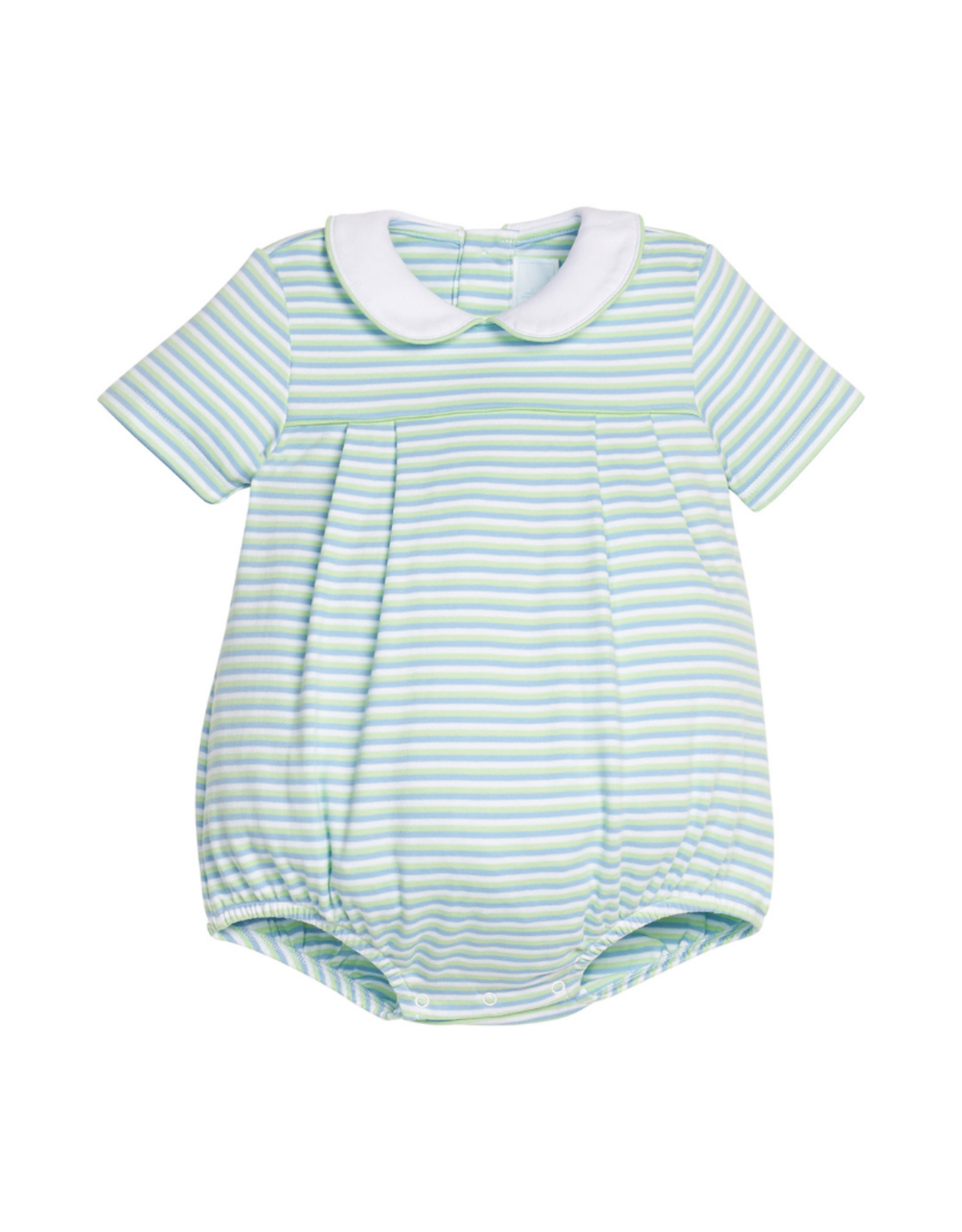 Little English Pleated Peter Pan Bubble, Greenview Stripe