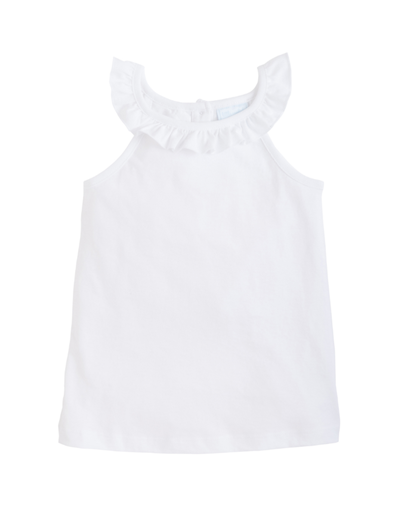 Little English Ruffled Tank, White