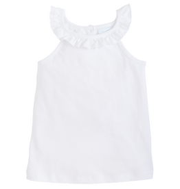 Little English Ruffled Tank, White