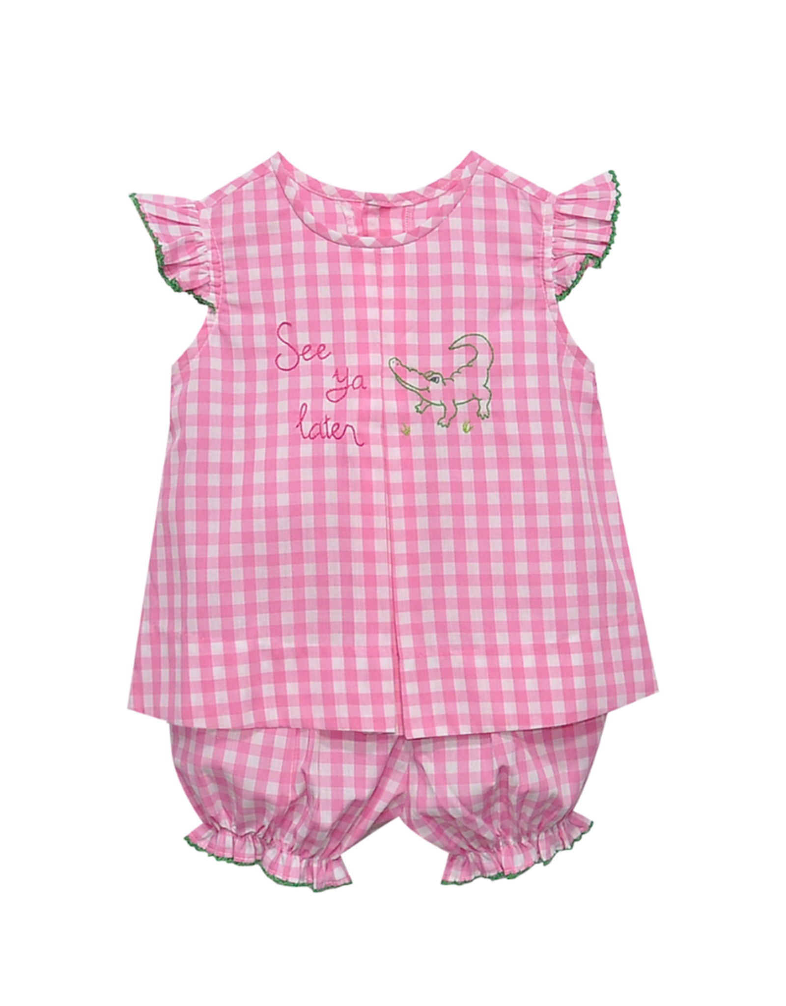 Remember Nguyen Pink Reese Bloomer Set, See Ya Later Alligator