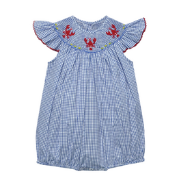 Baby Sen Georgette Smocked Bishop Bubble, Crawfish
