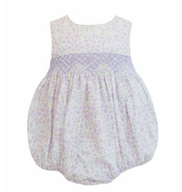 Krewe Kids Avery Purple Smocked Floral Bubble