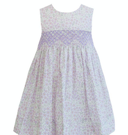 Krewe Kids Avery Purple Floral Smocked Dress