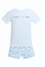 Krewe Kids Tyler Blue Seaside Fish Short Set