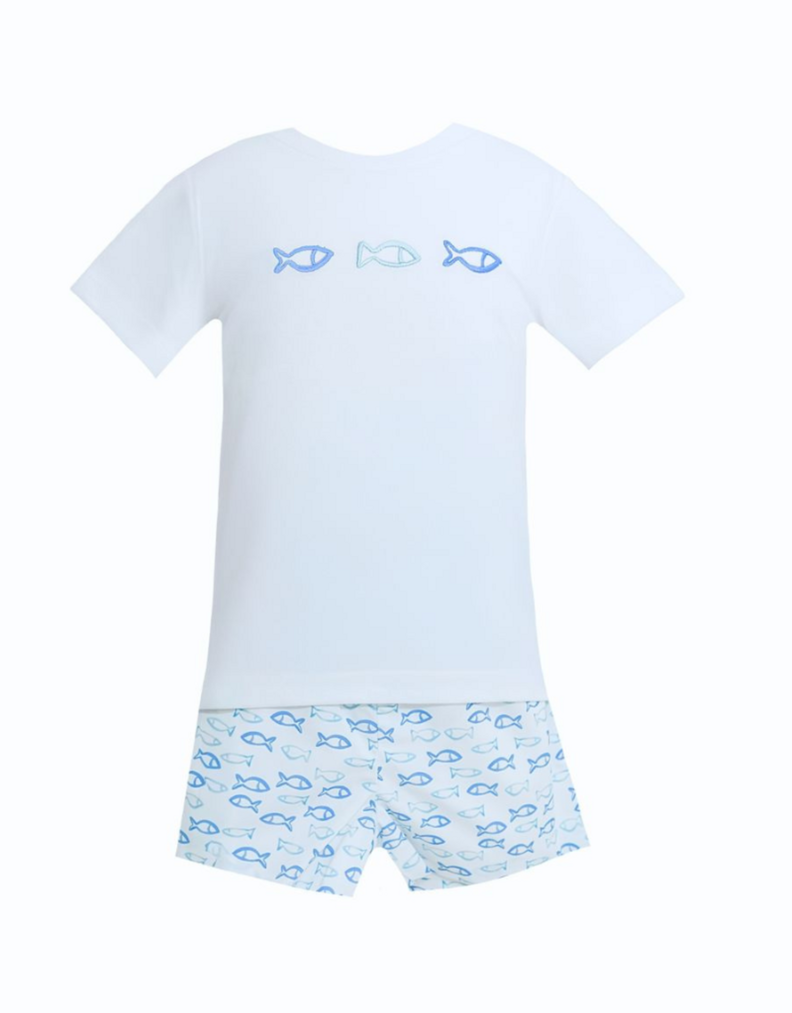 Krewe Kids Tyler Blue Seaside Fish Short Set