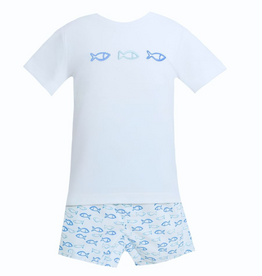 Krewe Kids Tyler Blue Seaside Fish Short Set