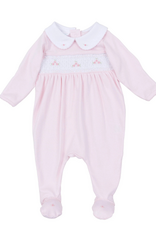 Magnolia Baby Willow and Walker's Smocked Collared Footie, Pink
