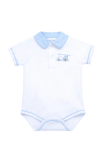 Magnolia Baby Little Golfers Collared Bodysuit, Blue