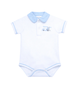 Magnolia Baby Little Golfers Collared Bodysuit, Blue