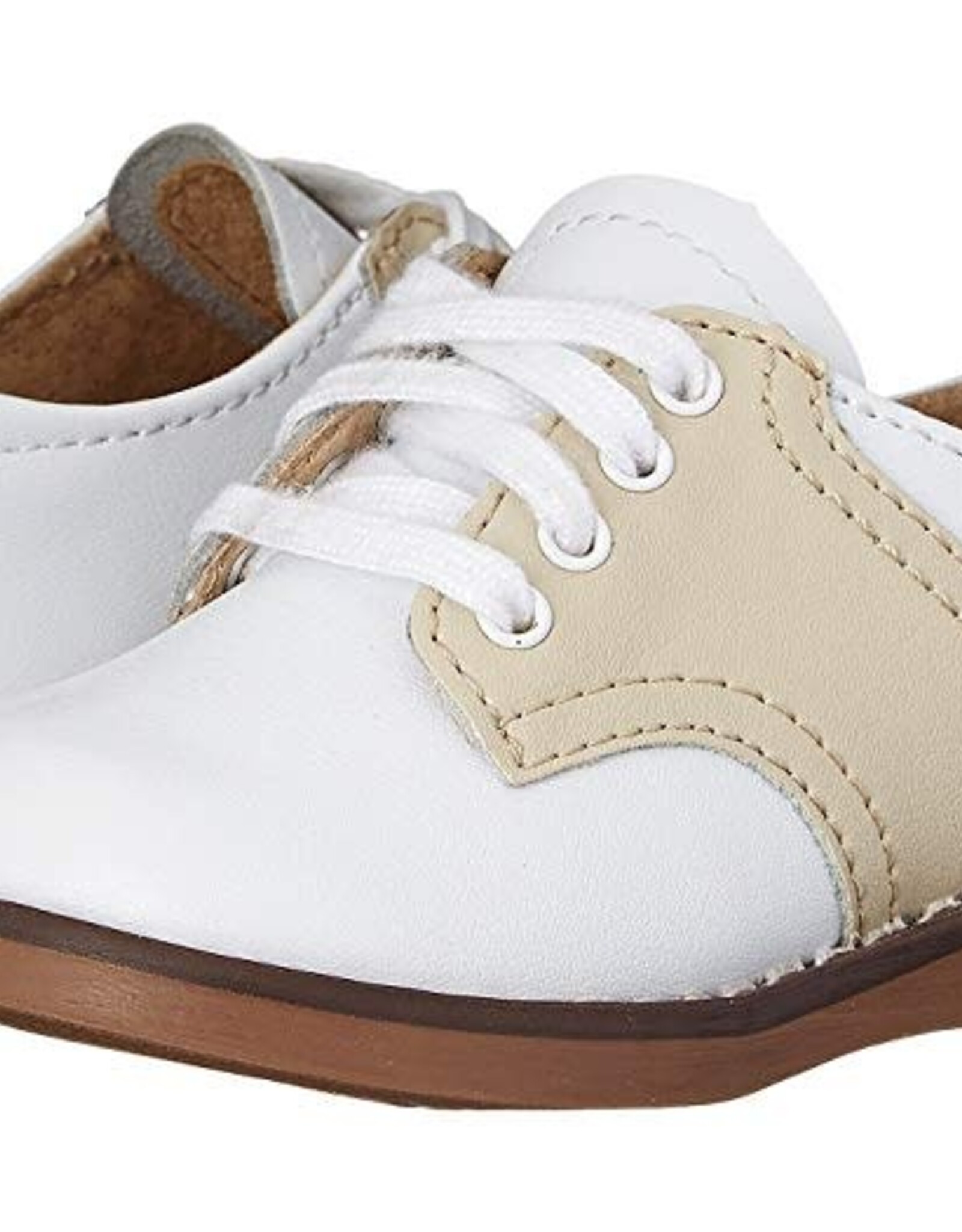 Footmates Cheer White And Ecru Saddle Oxford