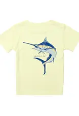 Properly Tied Performance Tee Blue Marlin SS on Light Yellow