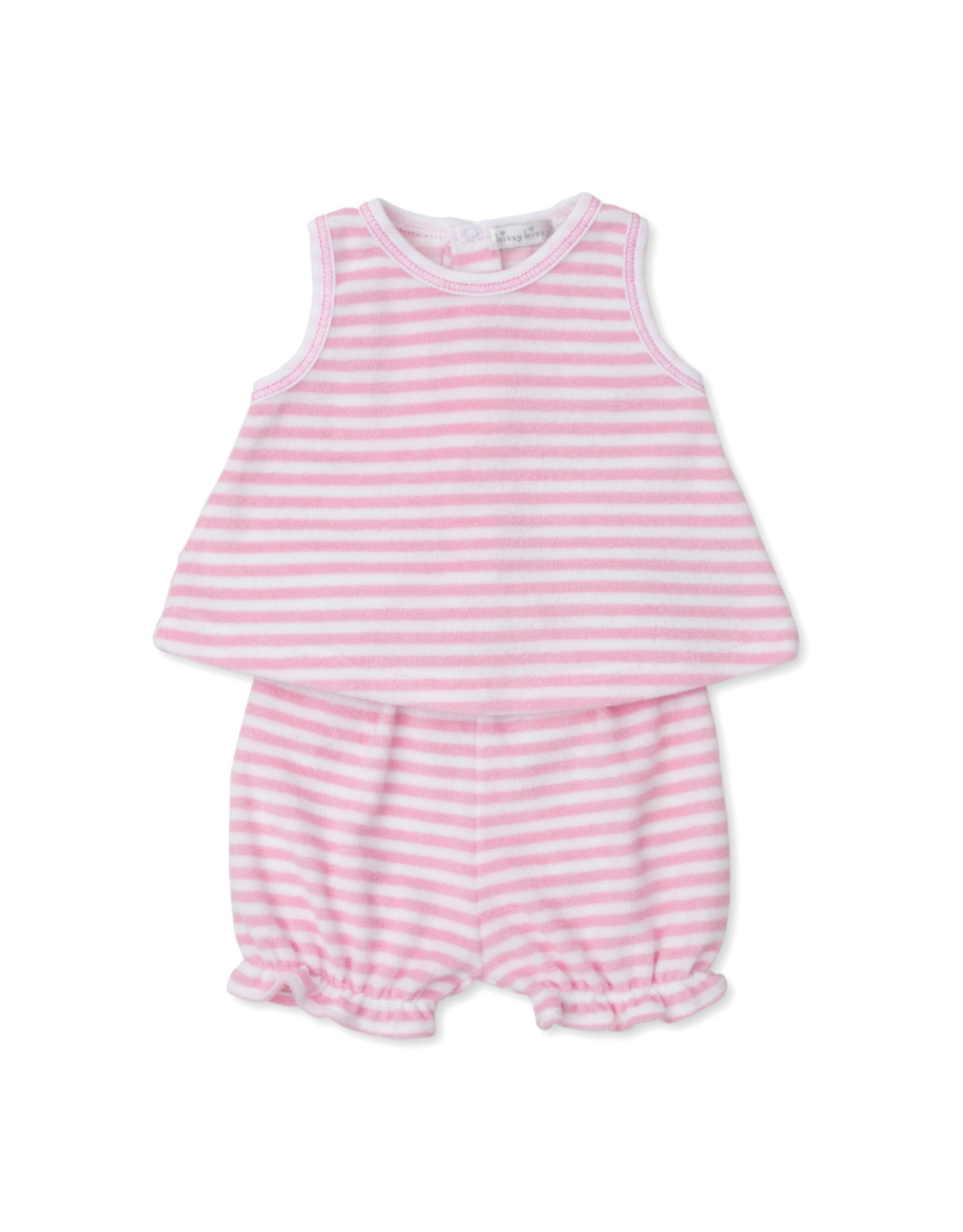Kissy Kissy Pink Stripe Cabana Terry Sunsuit Set