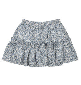 Mayoral Printed Dobby Skirt, Sky Blue Floral