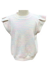 Pleat Olivia Top Rainbow Knit