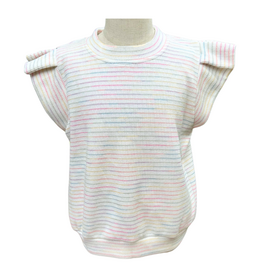 Pleat Olivia Top Rainbow Knit