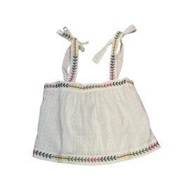 Joyous and Free Del Mar Top, White Swiss Dot