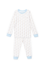 Lila + Hayes Blue Easter Bunnies PJ Set