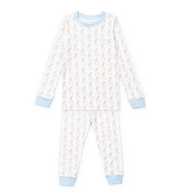 Lila + Hayes Blue Easter Bunnies PJ Set