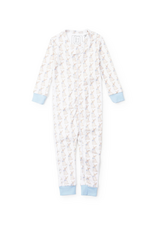 Lila + Hayes Boy's Zipper Blue Easter PJs