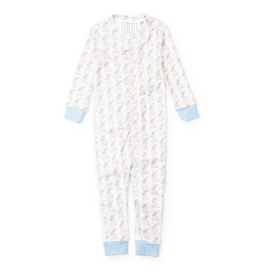 Lila + Hayes Boy's Zipper Blue Easter PJs